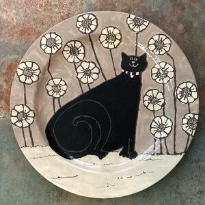 Artisan Cream and Black Serveware Plate